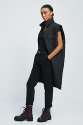 Medicine pantaloni femei, culoarea negru, drept, medium waist ZBYY-SPD032_99X