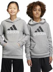 Adidas bluza copii culoarea gri, cu glugă, cu imprimeu PPYX-BLB007_90X