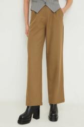 Answear Lab pantaloni femei, culoarea verde, drept, high waist BMYX-SPD03N_87X