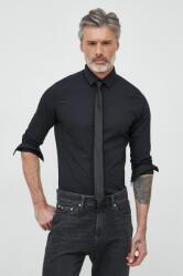 Calvin Klein cămașă bărbați, culoarea negru, cu guler clasic, slim K10K109891 PPYX-KDM01R_99X