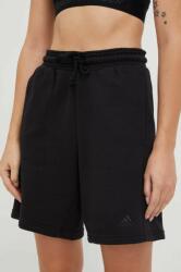 adidas pantaloni scurti femei, culoarea negru, neted, high waist PPYX-SZD00T_99X