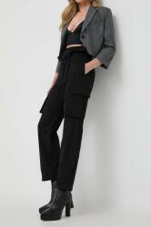 Pinko pantaloni de bumbac culoarea negru, drept, high waist 9BYX-SPD0R3_99X