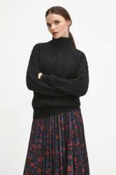 MEDICINE pulover din amestec de lana femei, culoarea negru, cu guler ZBYX-SWD070_99X