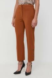 Twinset pantaloni femei, culoarea maro, drept, high waist 9BYX-SPD0H5_88X