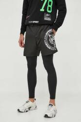 Plein Sport pantaloni barbati, culoarea negru, cu imprimeu 9BYX-SZM05F_99X
