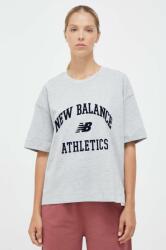 New Balance tricou din bumbac culoarea gri 9BYX-TSD15Z_09X
