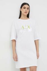 Giorgio Armani rochie din bumbac culoarea alb, mini, oversize PPYX-SUD1U8_00X