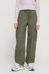 Hollister Co Hollister Co. pantaloni femei, culoarea verde, fason cargo, high waist 9BYX-SPD0F2_91X