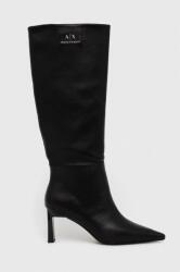 Armani Exchange cizme femei, culoarea negru, cu toc drept, XDO015. XV751.00002 9BYX-OBD24O_99X