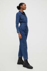 Answear Lab salopeta jeans culoarea albastru marin, bumbac, cu guler BMYX-SKD00W_59X