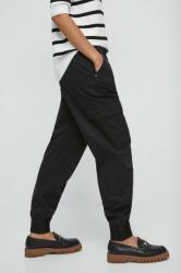 Medicine pantaloni femei, culoarea negru, medium waist ZBYX-SPD300_99X