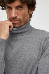 Benetton pulover din amestec de lana barbati, culoarea gri, light, cu guler 9BYX-SWM09Y_90X