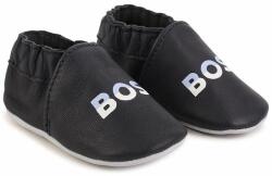 Boss papuci din piele pentru copii culoarea albastru marin 9BYX-KLK002_59X