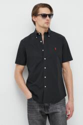Ralph Lauren cămașă bărbați, culoarea negru, cu guler button-down, regular 710867700 PPYX-KDM0D2_99X