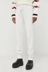 Pinko pantaloni de trening culoarea alb, neted 9BYX-SPD03Z_01X