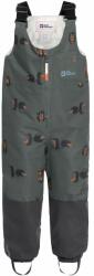 Jack Wolfskin pantaloni pentru sporturi de iarna pentru copii GLEEL 2L INS PRINT BIB culoarea gri 9BYX-SPK07G_90X