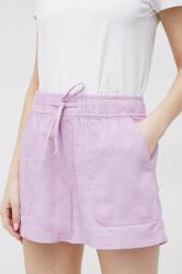 Gap pantaloni scurti din in culoarea violet, neted, high waist PPYX-SZD0ND_45X
