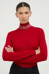 Iceberg pulover de lana femei, culoarea rosu, light, cu guler 9BYX-SWD185_33X