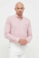 Ralph Lauren cămașă din bumbac bărbați, culoarea roz, cu guler button-down, regular 710654408 PPYX-KDM04S_03X