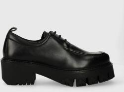 Patrizia Pepe pantofi de piele femei, culoarea negru, cu toc plat, 8Z0090 L011 K103 9BYX-OBD0UO_99X