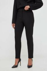 Twinset pantaloni femei, culoarea negru, drept, high waist 9BYX-SPD0UF_99X