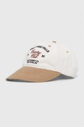 Abercrombie & Fitch șapcă de baseball din bumbac culoarea bej, cu imprimeu PPYX-CAM0CY_12X