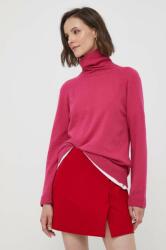 Benetton pulover din amestec de lana femei, culoarea roz, light, cu guler 9BYX-SWD0NZ_30X