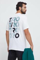 Adidas tricou din bumbac barbati, culoarea alb, cu imprimeu 9BYX-TSM0EZ_00X