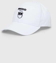 Pinko șapcă de baseball din bumbac culoarea alb, cu imprimeu PPYX-CAD06W_00X