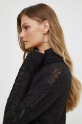 PINKO pulover de lana femei, culoarea negru, light, cu guler 9BYX-SWD109_99X