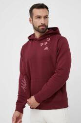 Adidas bluza barbati, culoarea bordo, cu glugă, cu imprimeu 9BYX-BLM0CK_93X