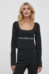 Calvin Klein longsleeve femei, culoarea negru 9BYX-TSD1AG_99X