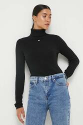 Tommy Hilfiger pulover femei, culoarea negru, light, cu guler DW0DW16537 9BYX-SWD133_99X