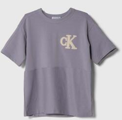Calvin Klein tricou de bumbac pentru copii culoarea violet, cu imprimeu 9BYX-TSB01L_04X
