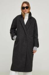 ANSWEAR palton femei, culoarea gri, de tranzitie, cu doua randuri de nasturi BMYX-KPD025_90X