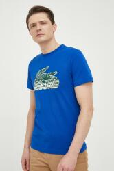 Lacoste tricou din bumbac culoarea albastru marin, cu imprimeu PPYX-TSM0S0_55X