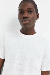 Superdry tricou din bumbac barbati, culoarea bej, cu imprimeu 9BYX-TSM14R_01X