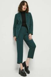 Medicine pantaloni femei, culoarea verde, fit chinos, high waist ZBYX-SPD504_79X