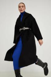 ANSWEAR palton de lana culoarea negru, de tranzitie, oversize B9YX-KPD014_99X