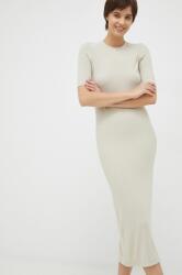 Calvin Klein rochie culoarea bej, midi, mulata PPYX-SUD04W_80X