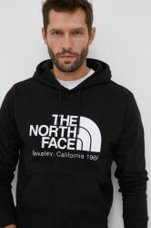 The North Face hanorac de bumbac bărbați, culoarea negru, cu glugă, cu imprimeu PPYX-BLM0HT_99X