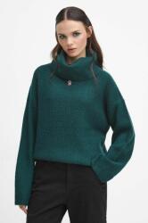 MEDICINE pulover din amestec de lana femei, culoarea turcoaz, călduros, cu guler ZBYX-SWD805_69X