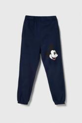 Benetton pantaloni de trening din bumbac pentru copii x Disney culoarea albastru marin, cu imprimeu 9BYX-SPK06B_59X