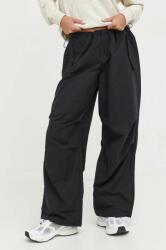 Tommy Jeans pantaloni femei, culoarea negru, lat, medium waist DW0DW16387 9BYX-SPD0SG_99X