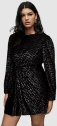 AllSaints rochie culoarea negru, mini, drept PPYX-SUD0OE_99X