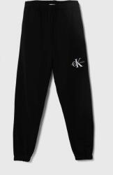 Calvin Klein Jeans pantaloni de trening pentru copii culoarea negru, neted 9BYX-SPG027_99X