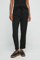 Medicine pantaloni femei, culoarea negru, drept, high waist ZBYX-SPD206_99X