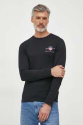 Gant longsleeve din bumbac culoarea negru, cu imprimeu 9BYX-TSM1CA_99X