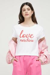 Love Moschino tricou din bumbac culoarea alb PPYX-TSD07Y_00X