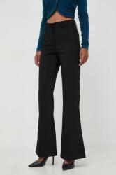 Bardot pantaloni femei, culoarea negru, evazati, high waist 9BYX-SPD0TW_99X